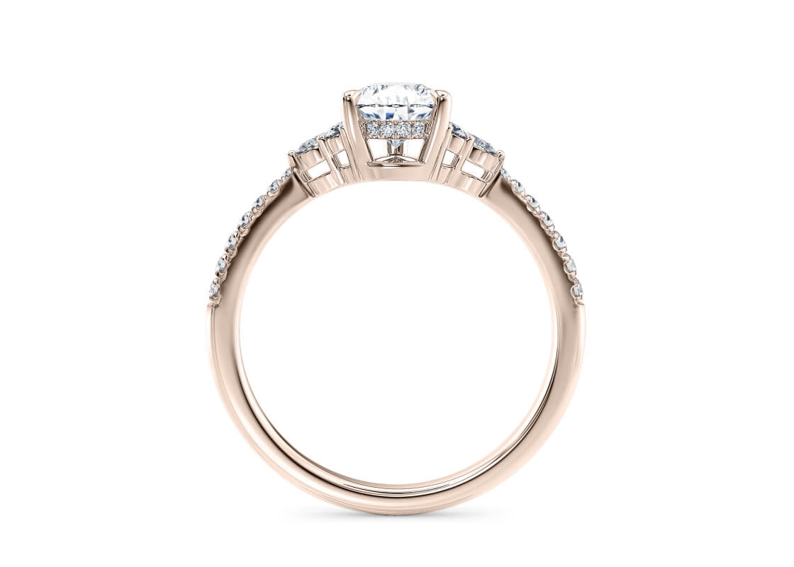 Gaia Vintage Rose Gold 18k Pear Engagement Ring