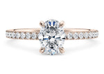 Aria Diamond Band Rose Gold 18k Oval Engagement Ring