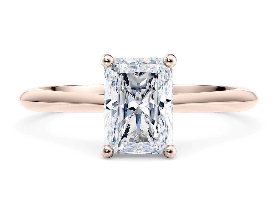 Hope Solitaire Rose Gold 18k Radiant Engagement Ring