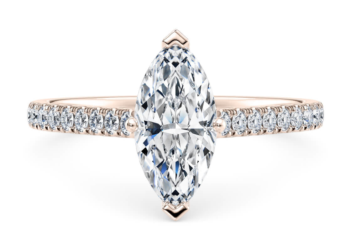 1477 Vintage Rose Gold 18k Marquise Engagement Ring