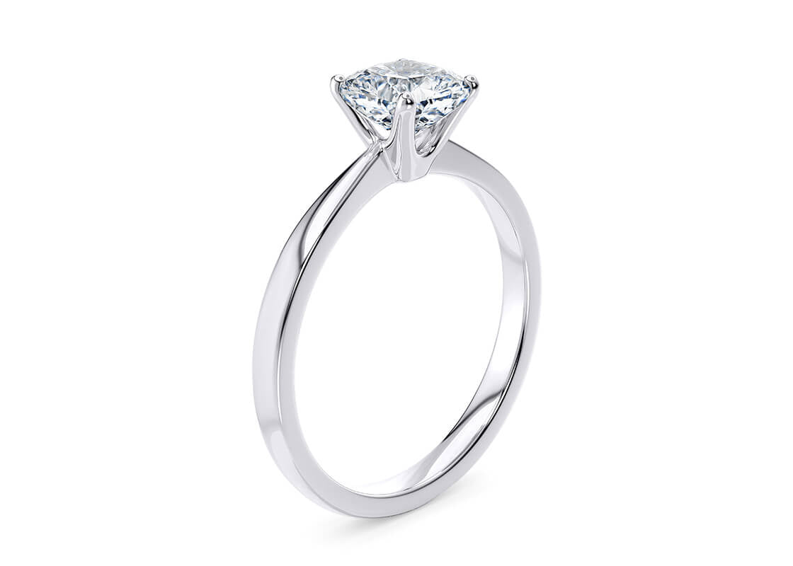 Delicacy Solitaire Platinum Cushion Engagement Ring