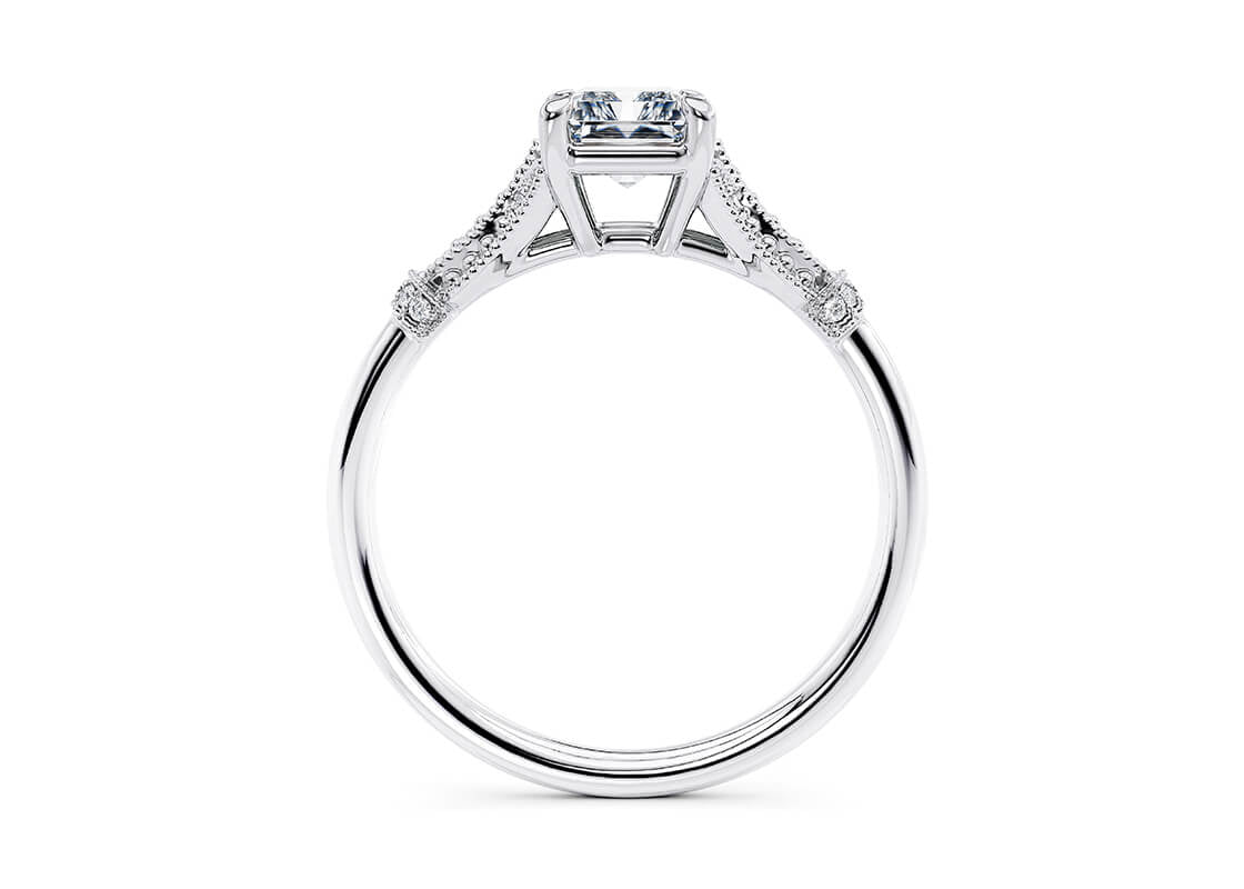 Jasmine Vintage Platinum Radiant Engagement Ring