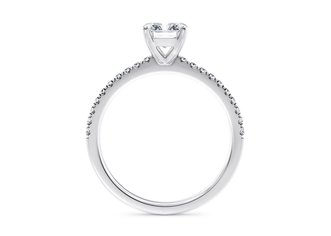 Aria Diamond Band Platinum Radiant Engagement Ring