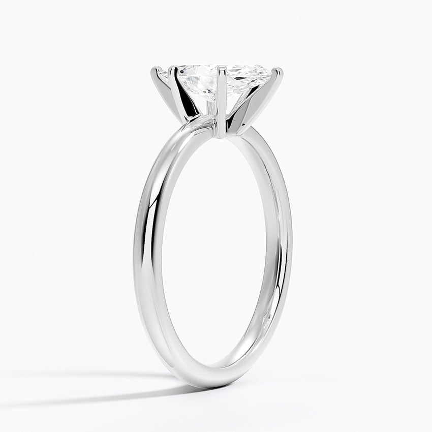 Comfort Fit 2mm Six-Prong Solitaire Ring Platinum Marquise Engagement Ring