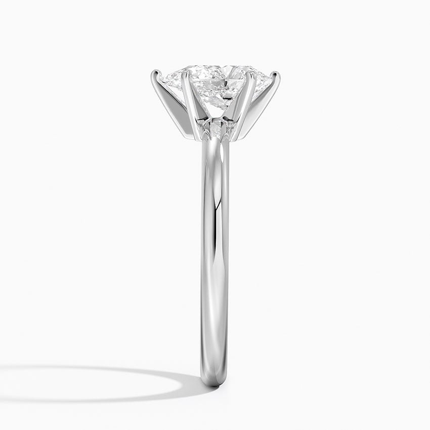 Comfort Fit 2mm Six-Prong Solitaire Ring Platinum Pear Engagement Ring