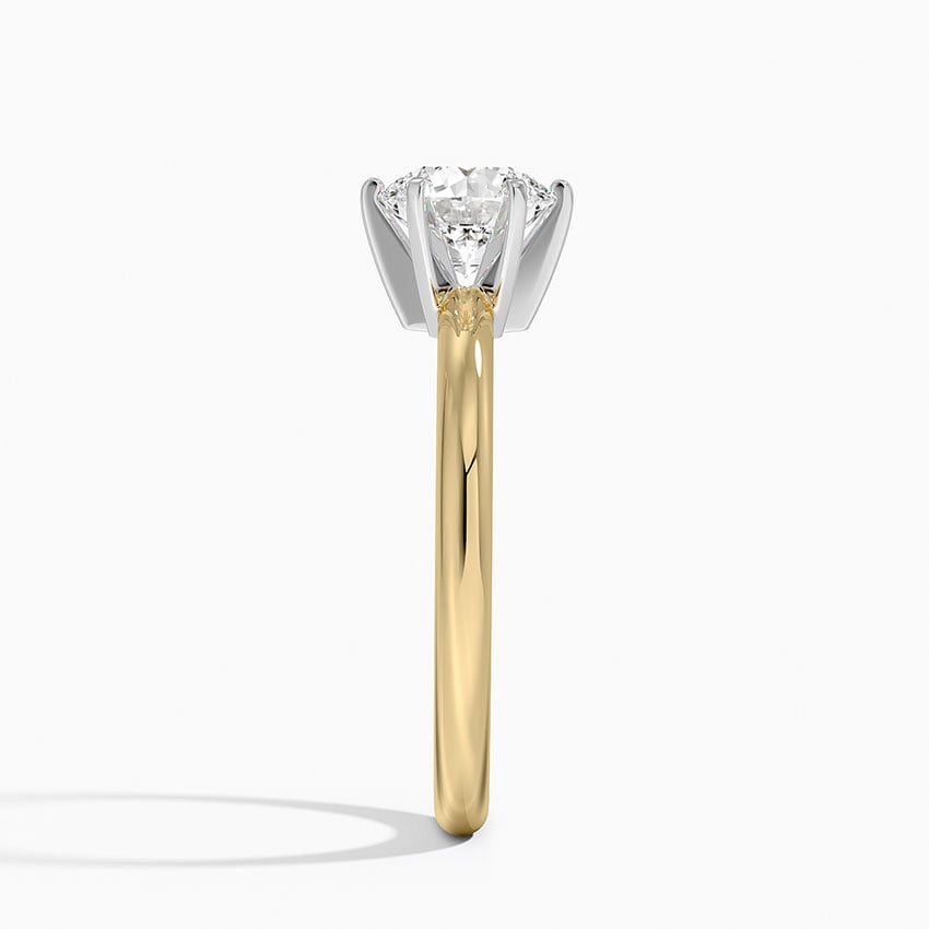 Comfort Fit 2mm Six-Prong Solitaire Ring Yellow Gold 18k Round Engagement Ring