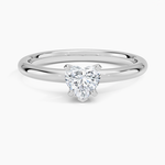 Comfort Fit 2mm Six-Prong Solitaire Ring Platinum Heart Engagement Ring