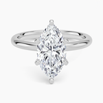 Comfort Fit 2mm Six-Prong Solitaire Ring Platinum Marquise Engagement Ring