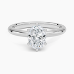 Comfort Fit 2mm Six-Prong Solitaire Ring Platinum Oval Engagement Ring