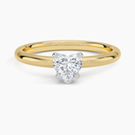 Comfort Fit 2mm Six-Prong Solitaire Ring Yellow Gold 18k Heart Engagement Ring