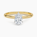 Comfort Fit 2mm Six-Prong Solitaire Ring Yellow Gold 18k Pear Engagement Ring