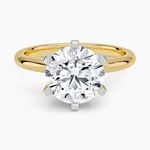 Comfort Fit 2mm Six-Prong Solitaire Ring Yellow Gold 18k Round Engagement Ring
