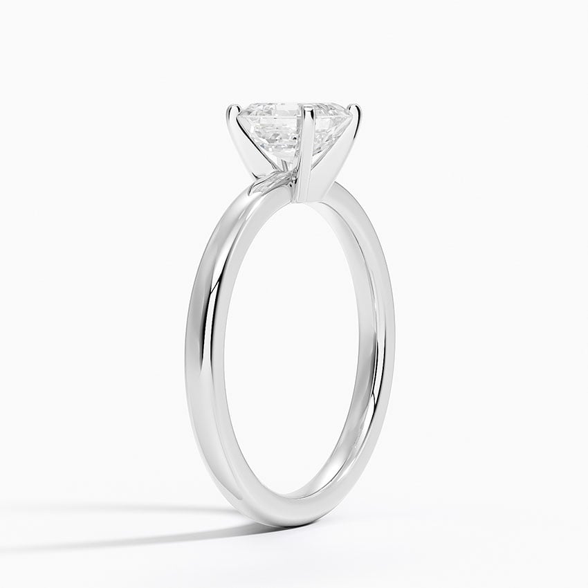 Comfort Fit 2mm Solitaire Ring Platinum Asscher Engagement Ring