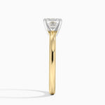 Comfort Fit 2mm Solitaire Ring Yellow Gold 18k Asscher Engagement Ring