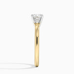 Comfort Fit 2mm Solitaire Ring Yellow Gold 18k Cushion Engagement Ring
