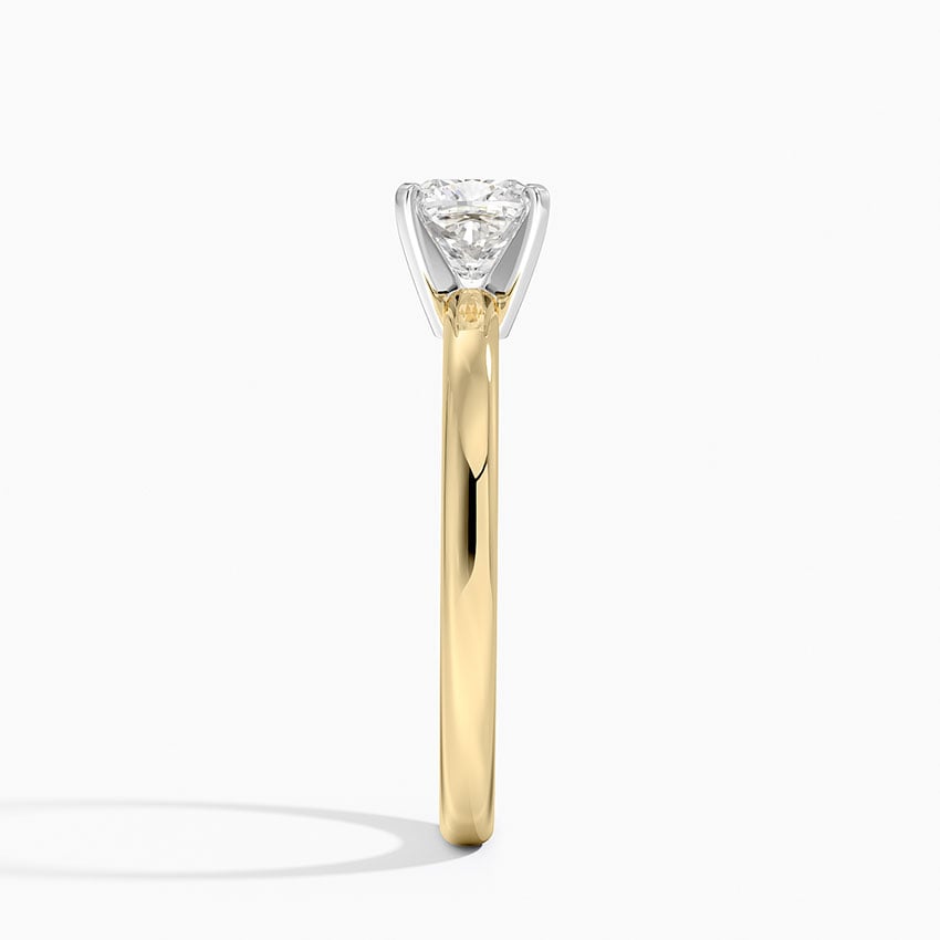 Comfort Fit 2mm Solitaire Ring Yellow Gold 18k Cushion Engagement Ring