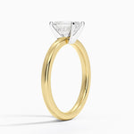 Comfort Fit 2mm Solitaire Ring Yellow Gold 18k Emerald Engagement Ring