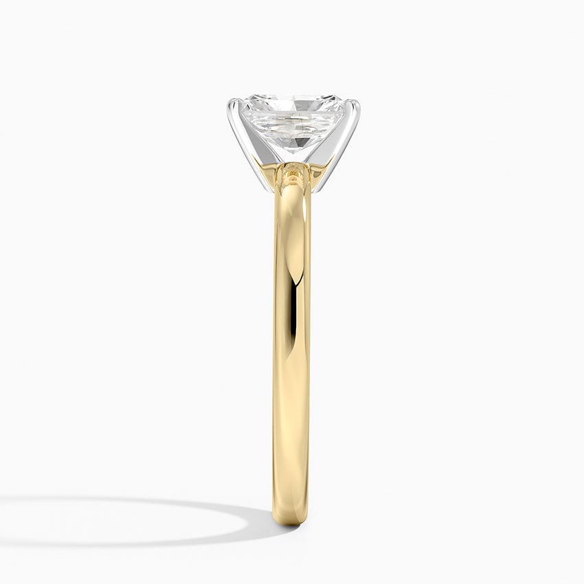 Comfort Fit 2mm Solitaire Ring Yellow Gold 18k Radiant Engagement Ring