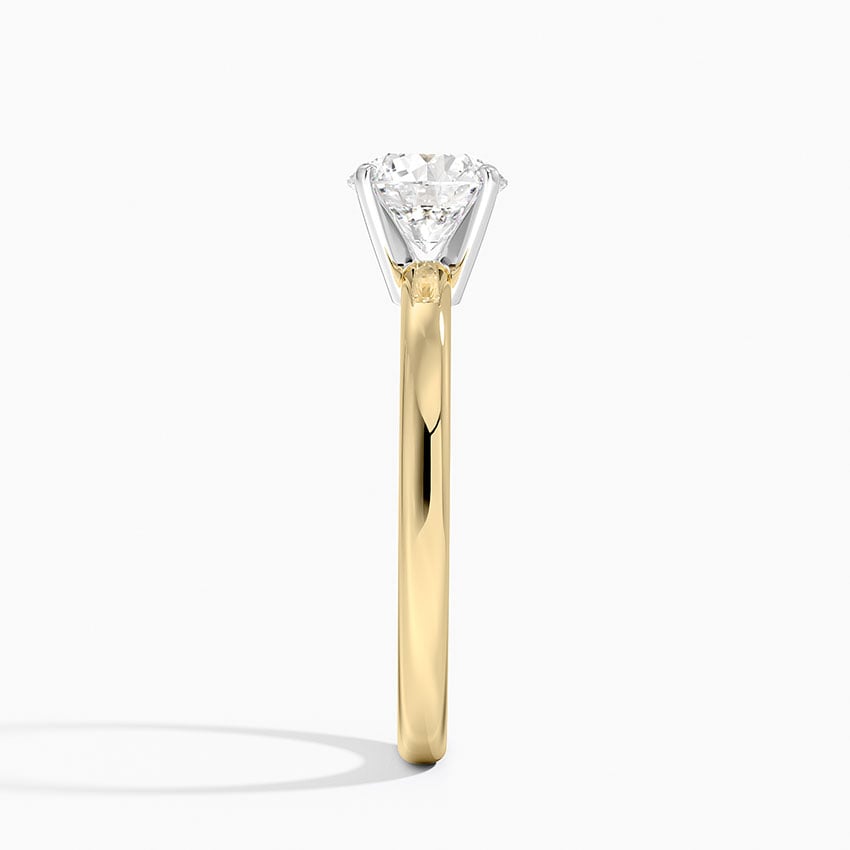 Comfort Fit 2mm Solitaire Ring Yellow Gold 18k Round Engagement Ring