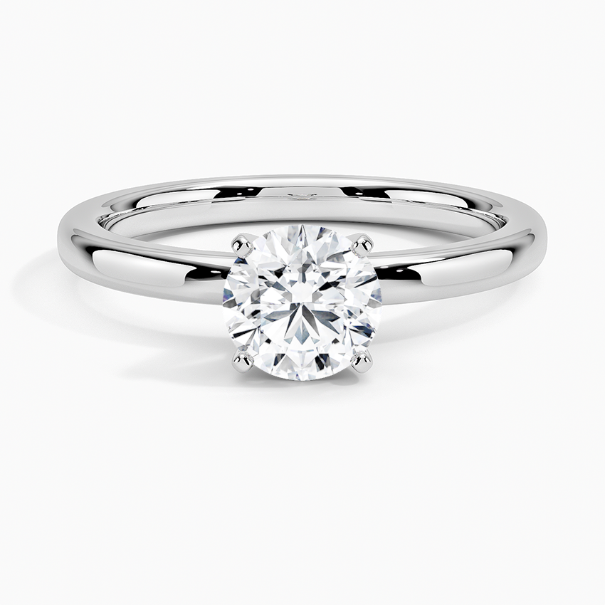 Four-Prong Comfort Fit 1.5mm Ring Platinum Round Engagement Ring