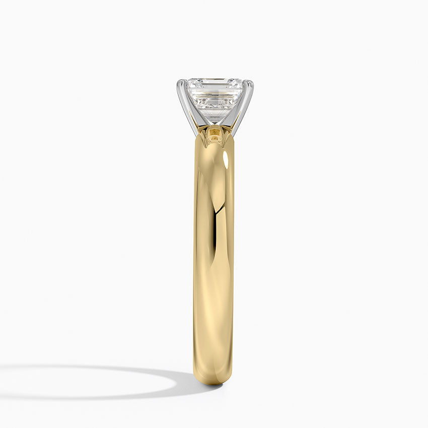 Comfort Fit 3mm Ring Yellow Gold 18k Asscher Engagement Ring