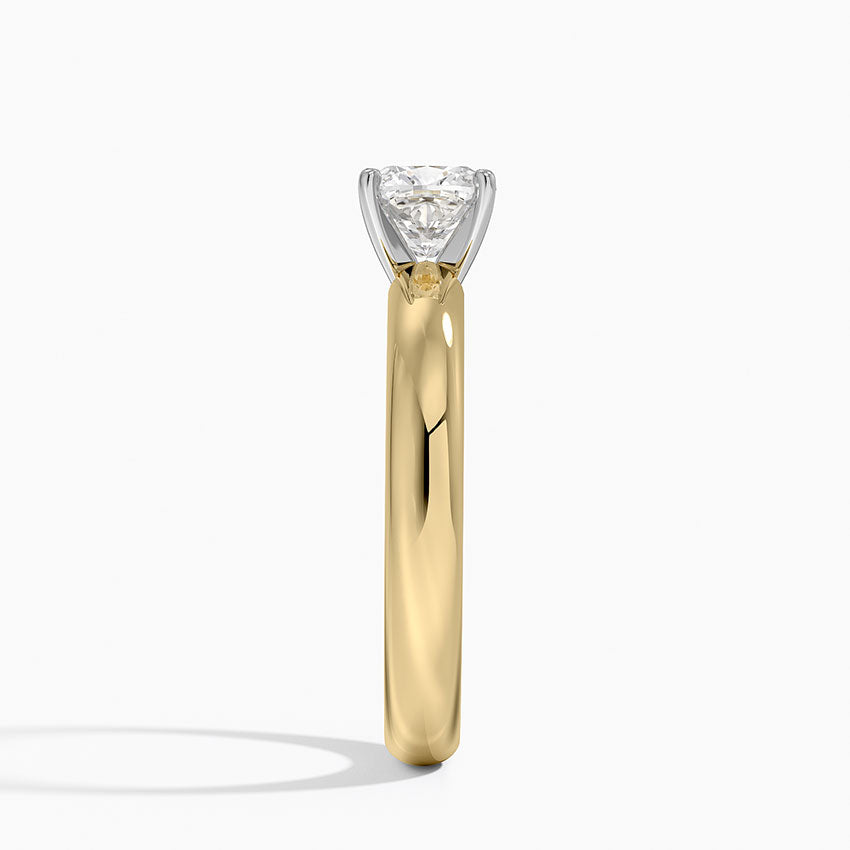 Comfort Fit 3mm Ring Yellow Gold 18k Cushion Engagement Ring