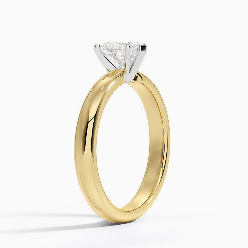 Comfort Fit 3mm Ring Yellow Gold 18k Heart Engagement Ring