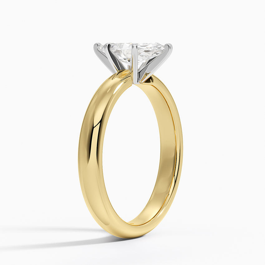 Comfort Fit 3mm Ring Yellow Gold 18k Marquise Engagement Ring