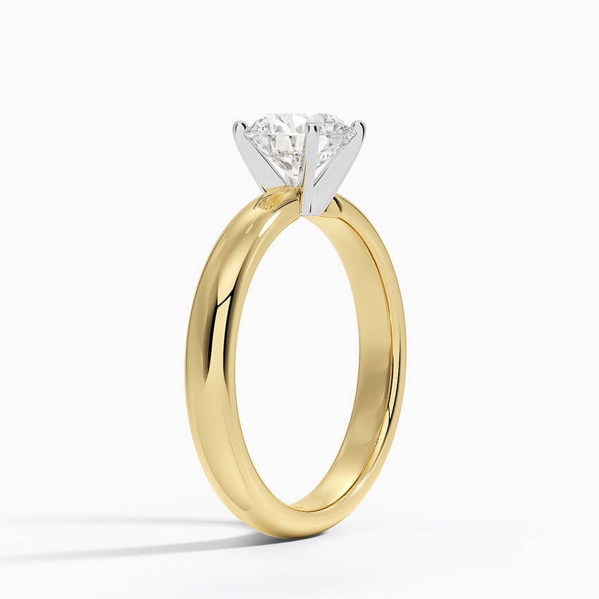 Comfort Fit 3mm Ring Yellow Gold 18k Round Engagement Ring