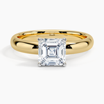 Comfort Fit 3mm Ring Yellow Gold 18k Asscher Engagement Ring