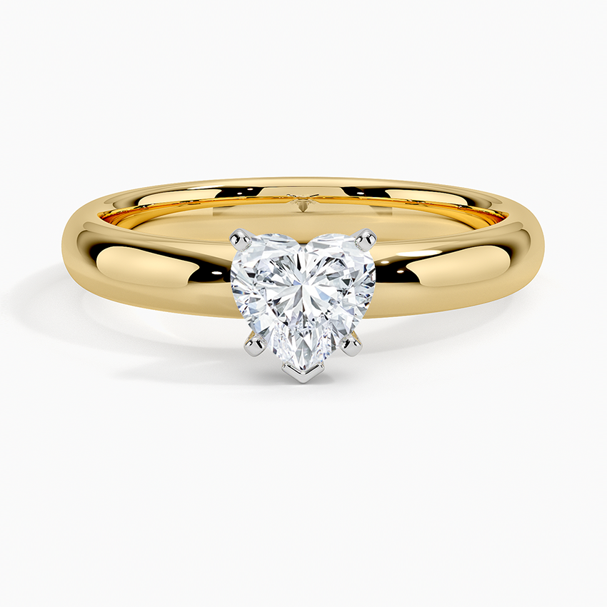 Comfort Fit 3mm Ring Yellow Gold 18k Heart Engagement Ring
