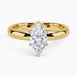 Comfort Fit 3mm Ring Yellow Gold 18k Marquise Engagement Ring