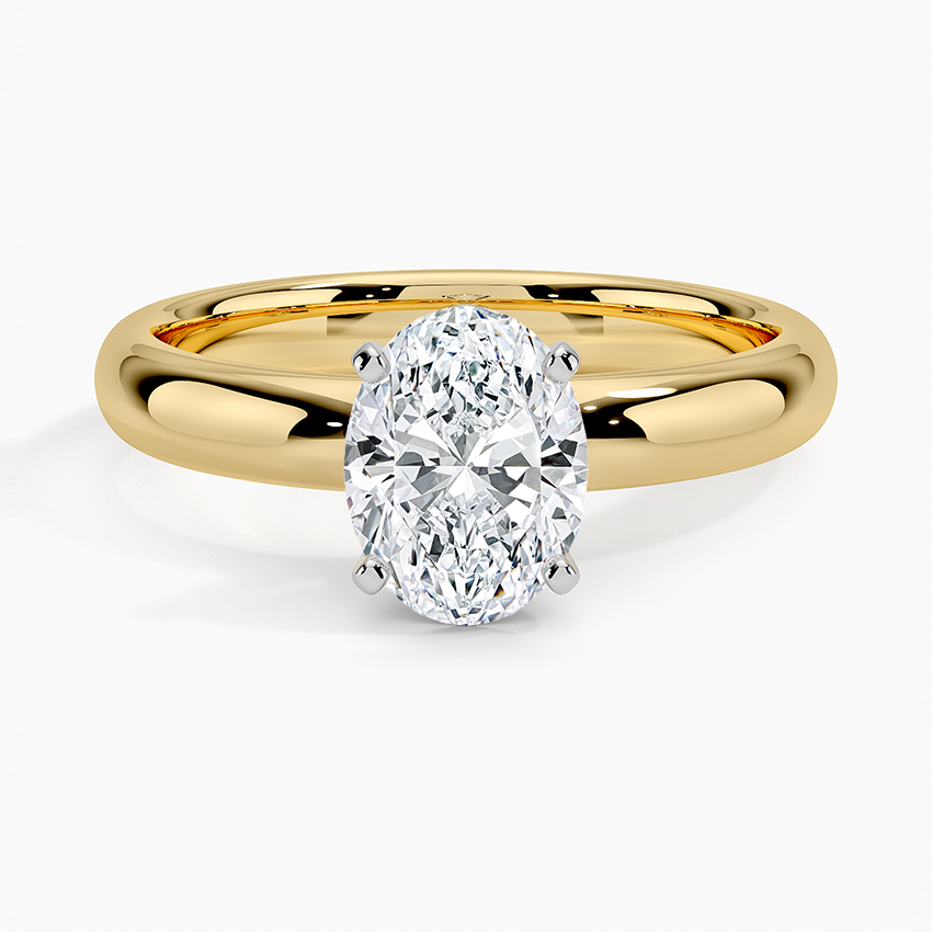 Comfort Fit 3mm Ring Yellow Gold 18k Oval Engagement Ring