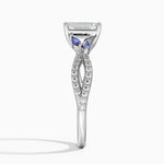Luxe Willow Sapphire and Diamond Ring (1/8 ct. tw.) Platinum Emerald Engagement Ring
