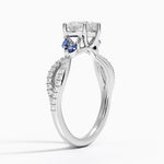 Luxe Willow Sapphire and Diamond Ring (1/8 ct. tw.) Platinum Heart Engagement Ring