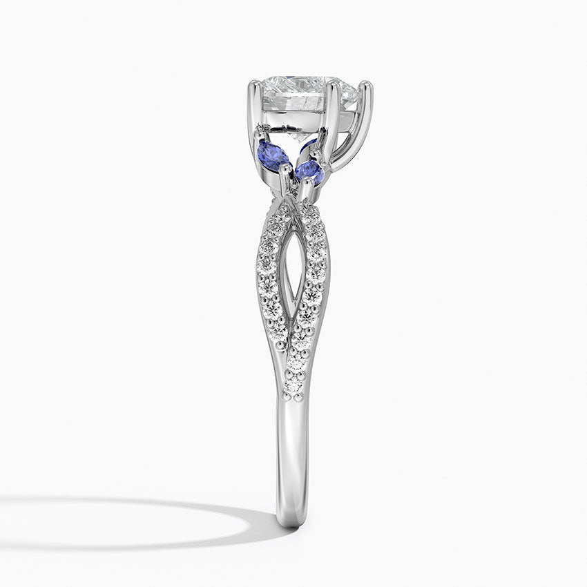 Luxe Willow Sapphire and Diamond Ring (1/8 ct. tw.) Platinum Heart Engagement Ring