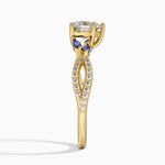 Luxe Willow Sapphire and Diamond Ring (1/8 ct. tw.) Yellow Gold 18k Heart Engagement Ring