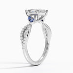 Luxe Willow Sapphire and Diamond Ring (1/8 ct. tw.) Platinum Marquise Engagement Ring