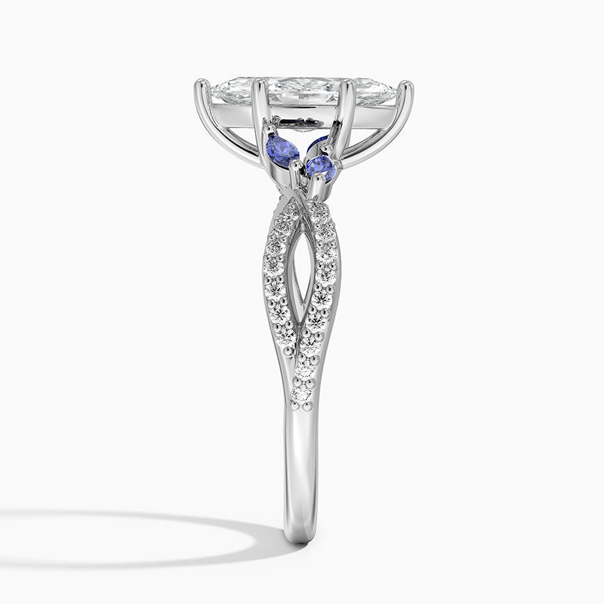 Luxe Willow Sapphire and Diamond Ring (1/8 ct. tw.) Platinum Marquise Engagement Ring