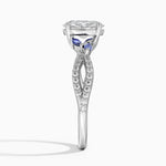 Luxe Willow Sapphire and Diamond Ring (1/8 ct. tw.) Platinum Oval Engagement Ring