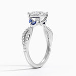 Luxe Willow Sapphire and Diamond Ring (1/8 ct. tw.) Platinum Princess Engagement Ring