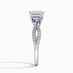Luxe Willow Sapphire and Diamond Ring (1/8 ct. tw.) Platinum Princess Engagement Ring