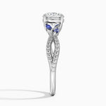 Luxe Willow Sapphire and Diamond Ring (1/8 ct. tw.) Platinum Round Engagement Ring