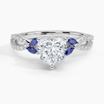 Luxe Willow Sapphire and Diamond Ring (1/8 ct. tw.) Platinum Heart Engagement Ring