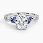 Luxe Willow Sapphire and Diamond Ring (1/8 ct. tw.) Platinum Oval Engagement Ring
