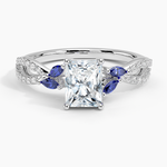 Luxe Willow Sapphire and Diamond Ring (1/8 ct. tw.) Platinum Radiant Engagement Ring