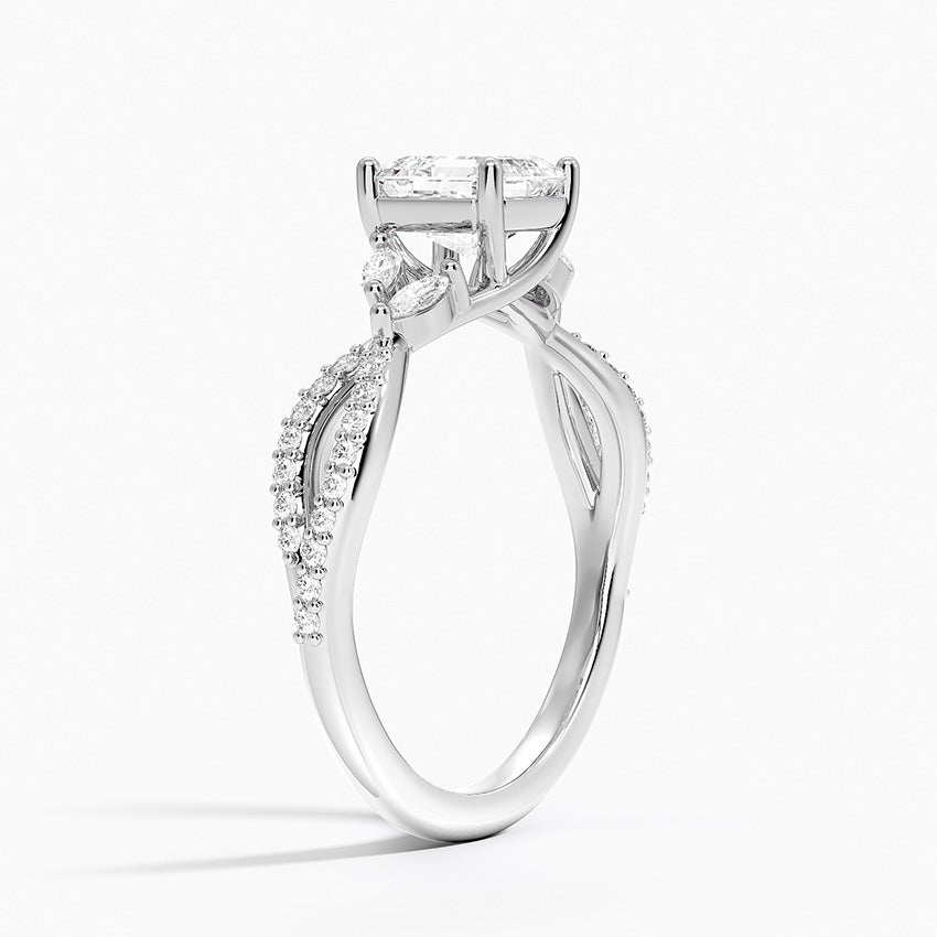 Luxe Willow Diamond Ring (1/4 ct. tw.) Platinum Asscher Engagement Ring