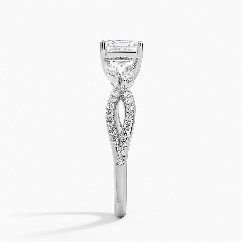 Luxe Willow Diamond Ring (1/4 ct. tw.) Platinum Asscher Engagement Ring