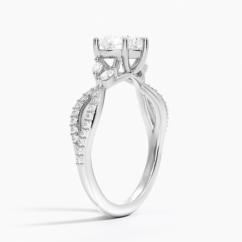 Luxe Willow Diamond Ring (1/4 ct. tw.) Platinum Heart Engagement Ring