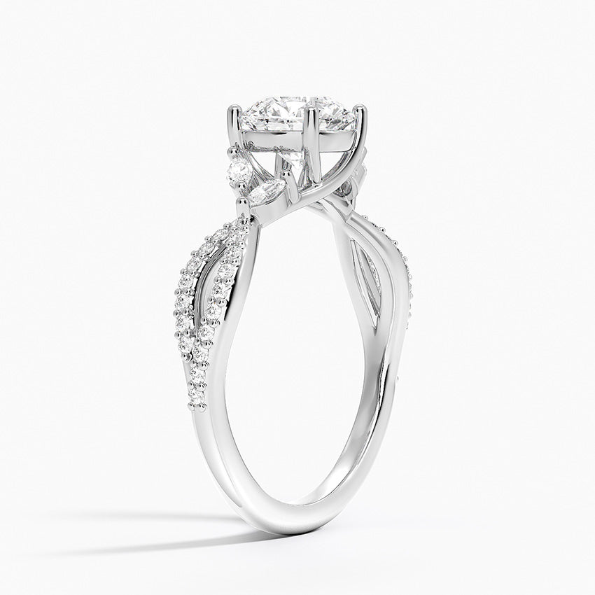 Luxe Willow Diamond Ring (1/4 ct. tw.) Platinum Round Engagement Ring